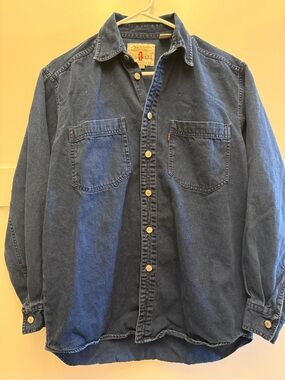 Levi’s Red Tab Women’s S Dark Wash Denim Button Shirt 90s Vintage